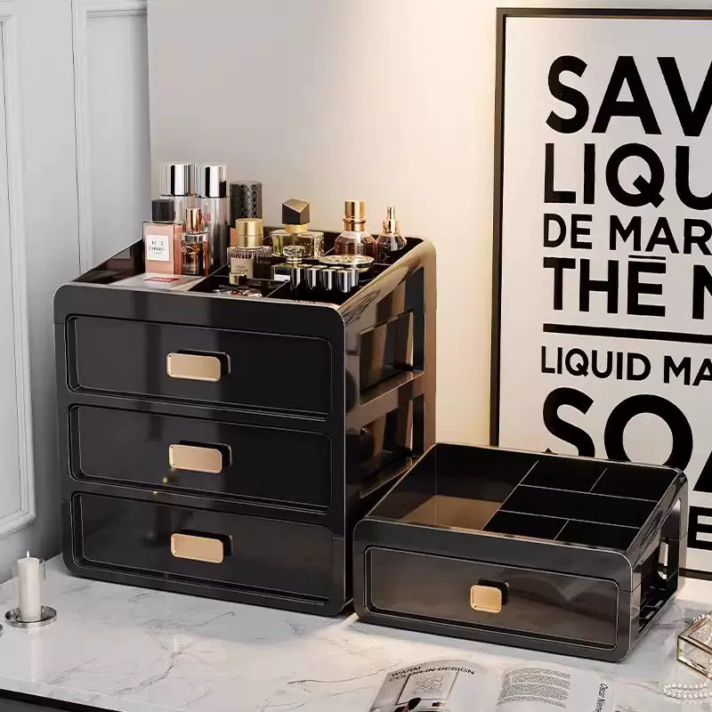 轻奢桌面化妆品收纳神器分格学生宿舍整理多功能多层抽屉式分格盒