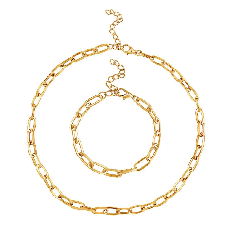 Трансграничное горячее продаваемое Европейское и американское простое толстое ожерелье с цепочкой, женское в холодном стиле, популярное в Интернете короткое квадратное ожерелье