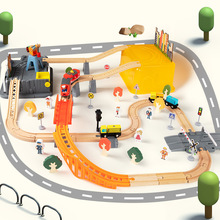 廠家直銷批發益智早教兒童木制小火車軌道車拼裝玩具鍛煉動手動腦