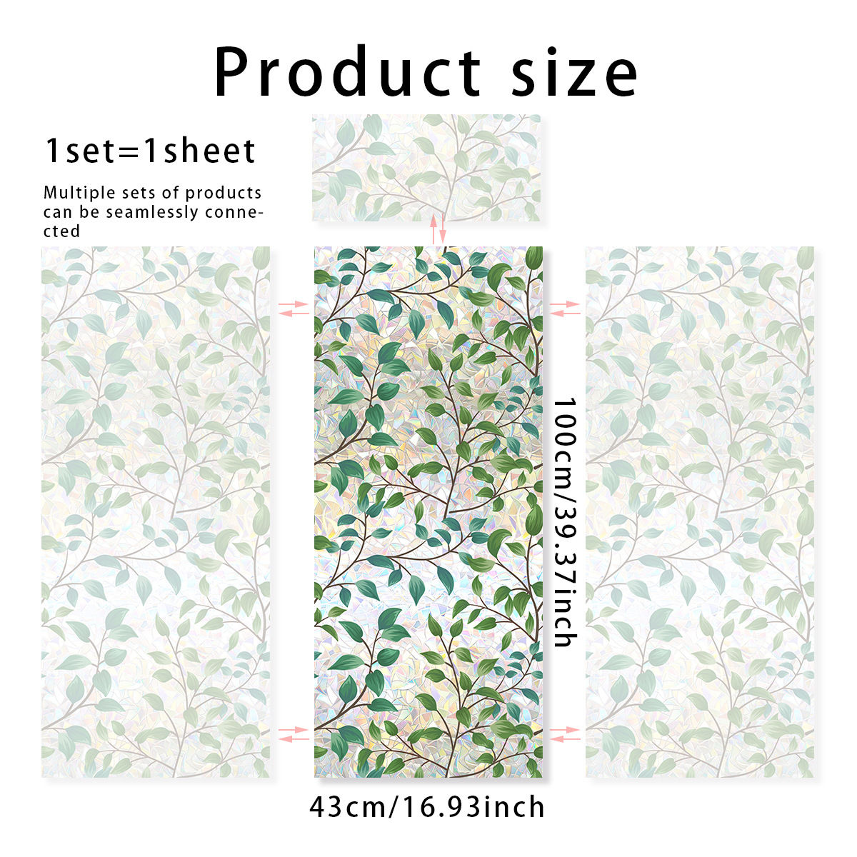 140g Weight Glass paster Home Textiles & Decor Type PVC Material Leaf Pattern Casual, Pastoral Style Casual Pastoral Leaf PVC Glass Paster Wall Art 209