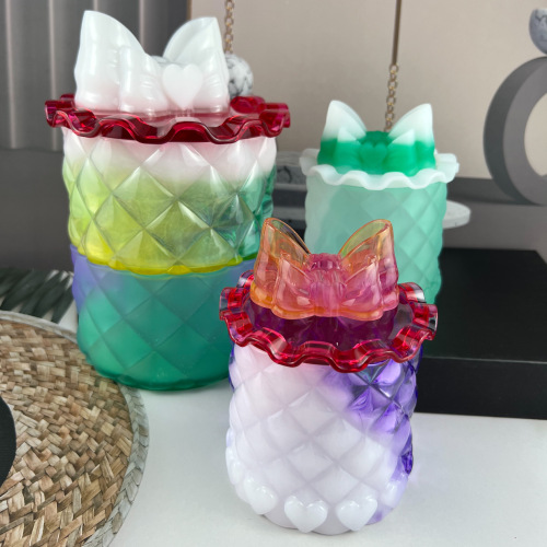 Fat Yaya diy mirror/frosted lotus leaf storage box glue mold bow table storage box silicone mold