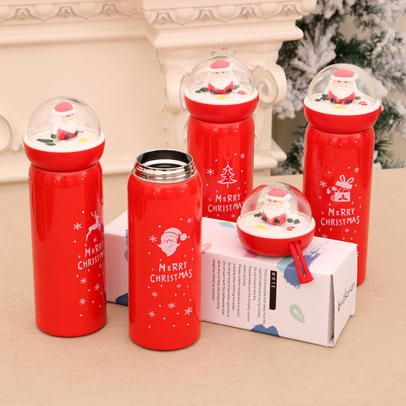 Regalo de Navidad regalo para novia Santa Claus paisaje aislamiento taza regalo de Navidad taza de agua