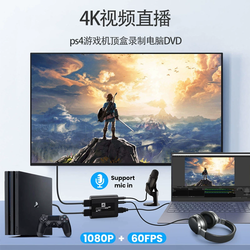 Карта захвата HDMI 4K видео 1080P для трансляций USB запись с камеры/PS4/приставки на компьютер/DVD