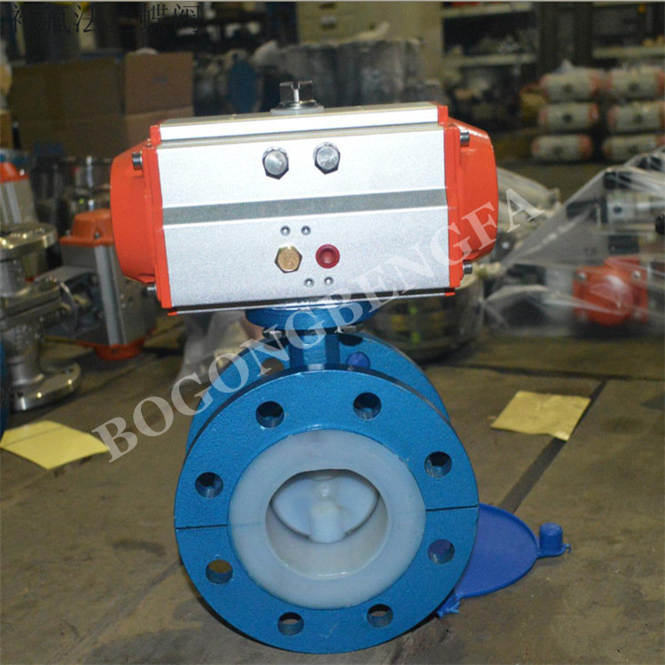 气动衬胶法兰蝶阀 D641J-16 气动调节蝶阀 蝶阀DN40-DN500