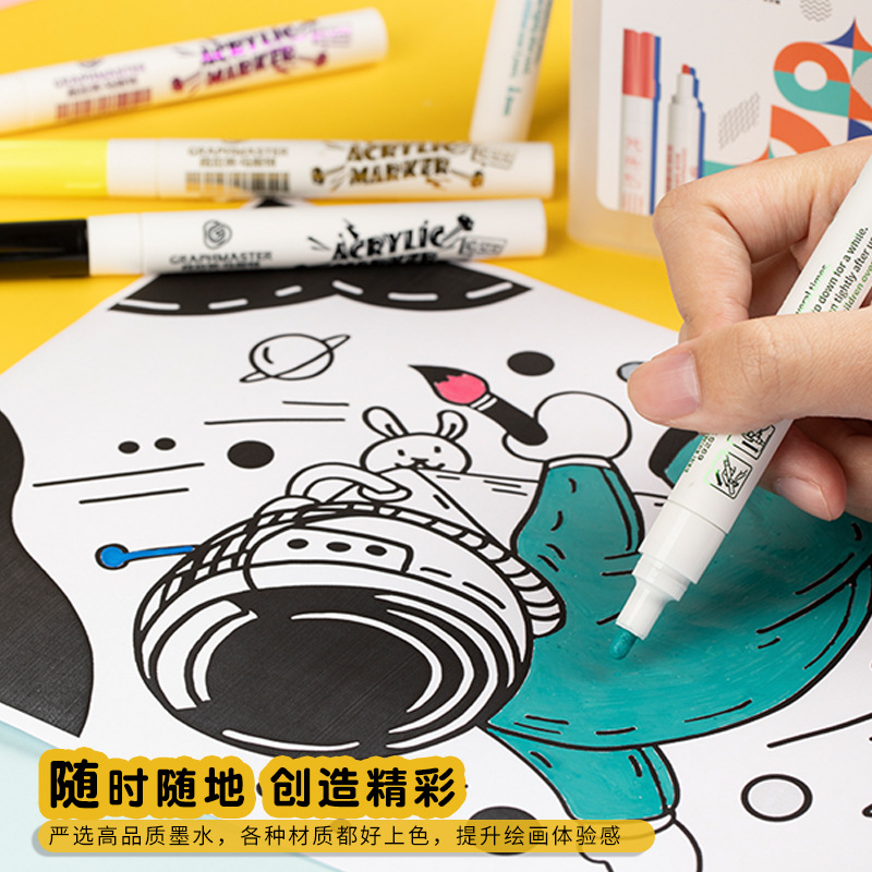 Stargm5030 barril marcador de acrílico a base de agua de 24 colores de 36 colores grafumaster estilo de estudiante insípido