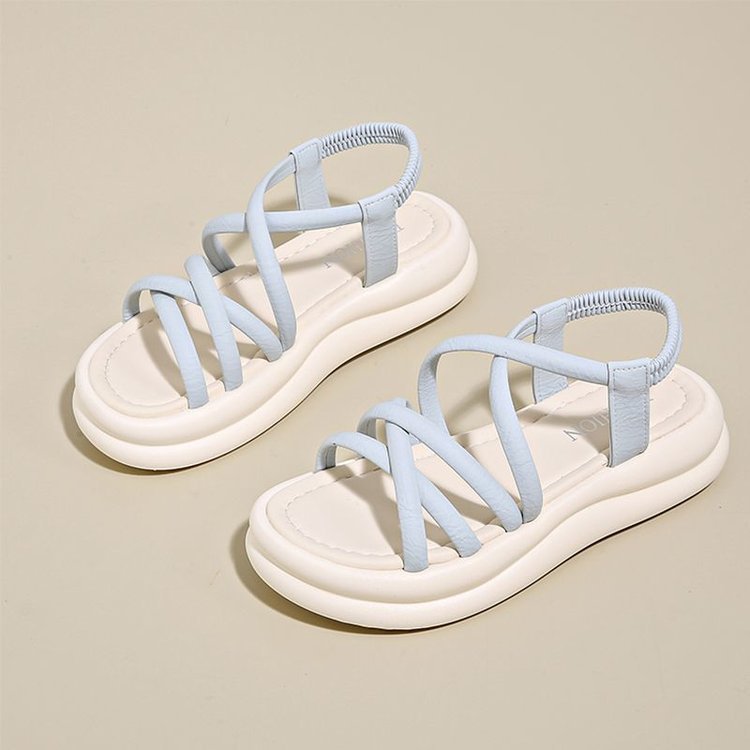 Red en línea sandalias de fondo grueso para mujeres verano 2026 nuevo hada con falda de moda para estudiantes sandalias romanas de fondo suave