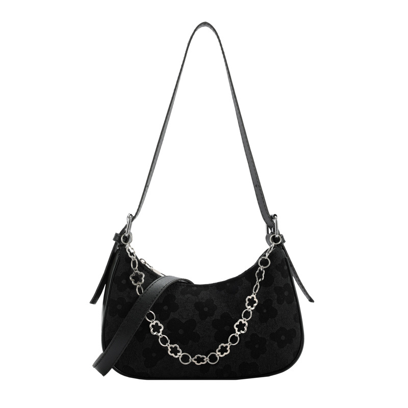 2023 Autumn New Fashion Simple Shoulder Bag Chain Trendy Underarm Bag Western Style Women's Bag Simple Crescent Bag Women_voghion.com