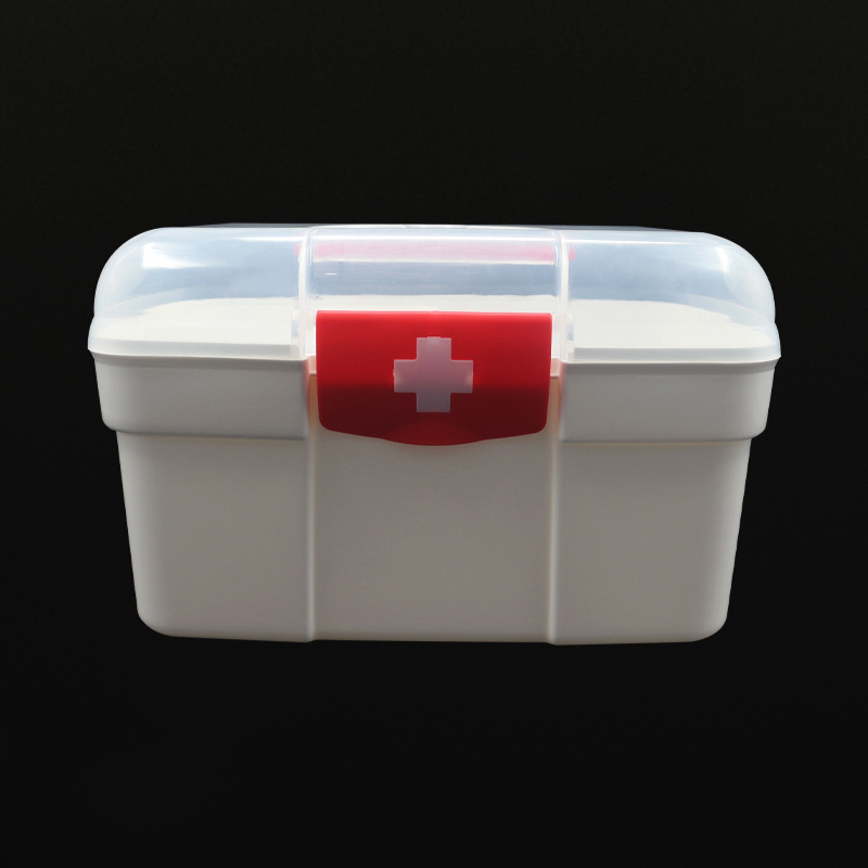 新款 手提双层便携式小号急救收纳箱家用