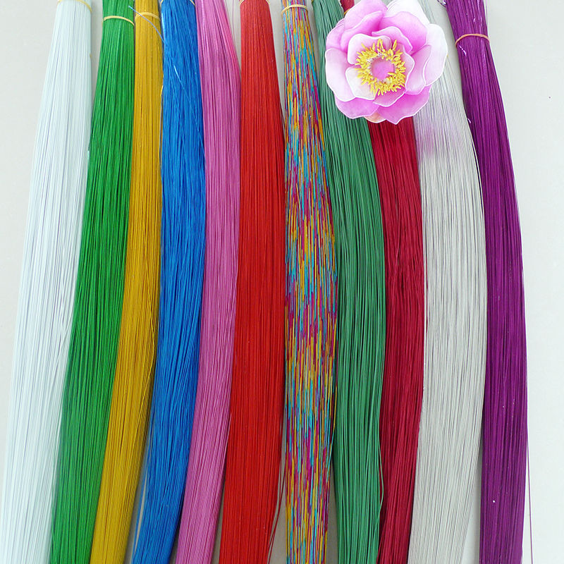 按公斤 彩色细铁丝22/24/26/号丝网花材料常用永生花手工DIY铁丝