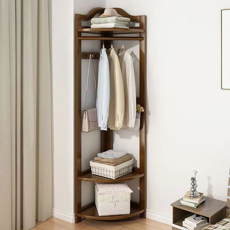 Corner Coat Rack, Floor-Standing Bedroom Corner Clothes Rack, Household Multifunctional Integrated Simple Clothes Storage Rack