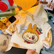 2025秋季男童女童卫衣两件套连帽休闲百搭立体玩偶长袖lab印花