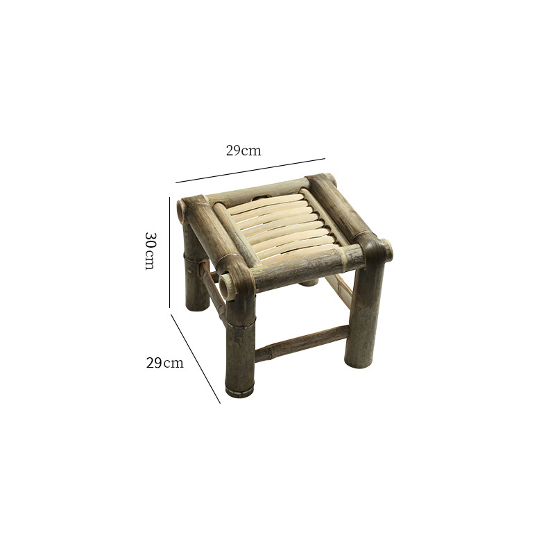 Fábrica directa silla de bambú silla de respaldo hecha a mano vieja silla de bambú tejido de caña silla casera pequeño taburete de bambú adulto bambú image 9
