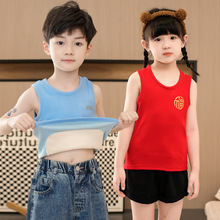 秋冬季儿童保暖背心贴片羊绒蚕丝加厚护肚马甲中小男女童打底上衣