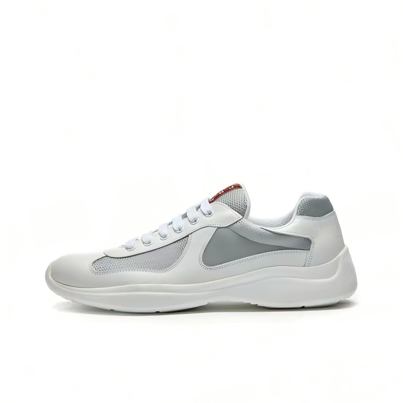Foreign Trade Cross-Border Prada/Prada Men's America's Cup Patent Leather and Fabric Sneakers