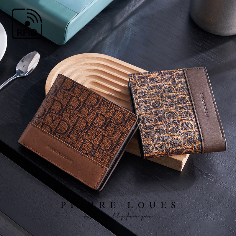 2024 Foreign Trade Men's Wallet Short Style with Multiple Card Slots 80% off Leather European and American Fashion Wallet Card Holder Credit Card Anti-Theft