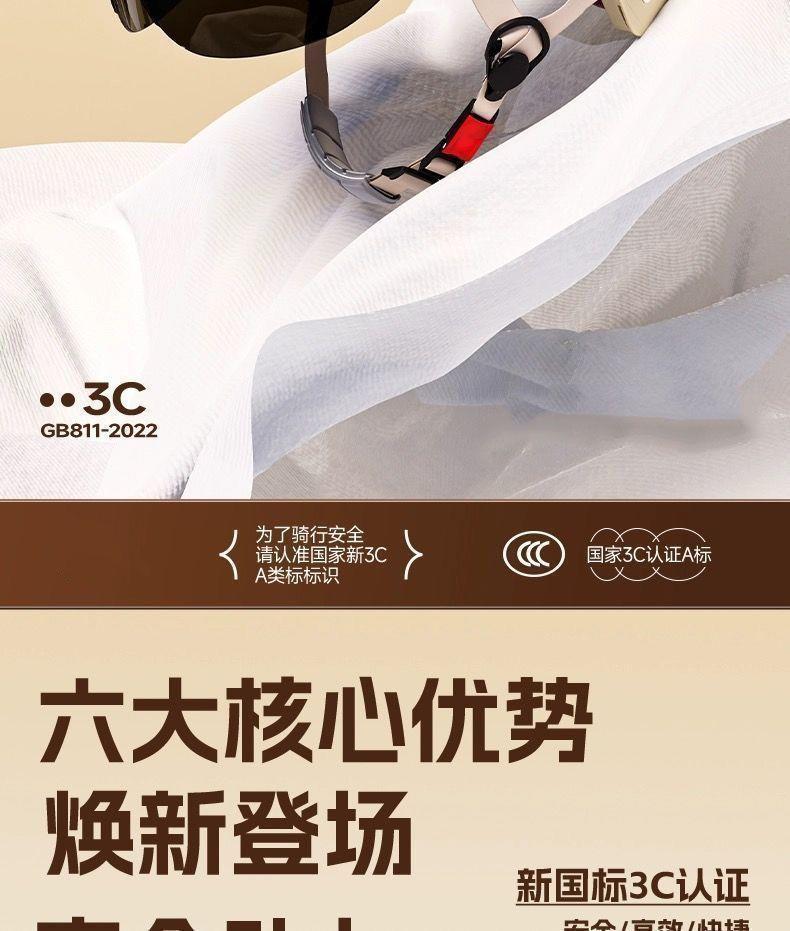 National standard certified electric scooter helmet, women's summer motorcycle sun-protective half helmet, all-season safety helmet, universal fit