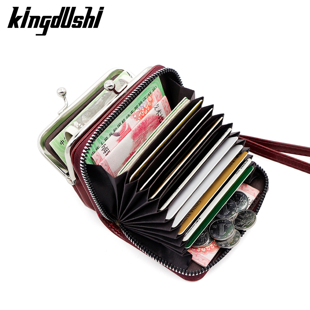 Kingdushi nueva moda bolso de tarjeta de cambio bolso de mujer transfronterizo con hebilla monedero con cremallera de 4 pulgadas bolso de mano