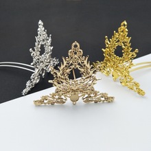 新款合金饰品配件 古装 步摇复古新娘发饰头饰手工发冠主体材料