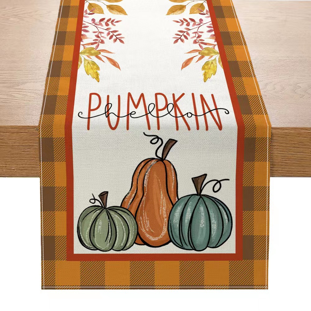 Mantel de mesa con estampado otoñal de Acción de Gracias 2024, decoración festiva para mesa de comedor y sala de estar, mantel decorativo para días festivos.