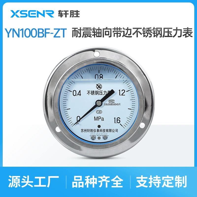 YNBF-100ZT пластинчатый ударопрочный манометр из нержавеющей стали