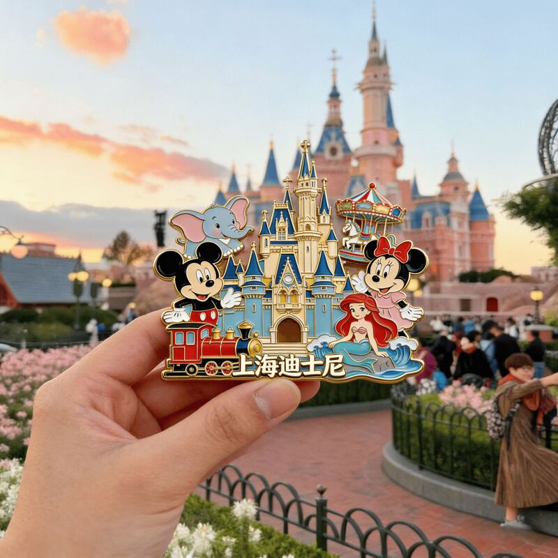 Popular Cultural and Creative City-Themed Shanghai Oriental Pearl Bund Disney Yu Garden Magnetic Refrigerator Magnets Tourist Creative Souvenirs
