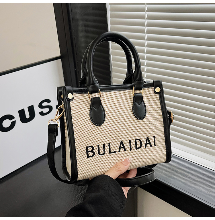 Bolsos para mujer 2026, nuevo estilo de moda, bolso tote de lona con logo bordado, bolso de mano de alta gama, bolso bandolera para el día a día