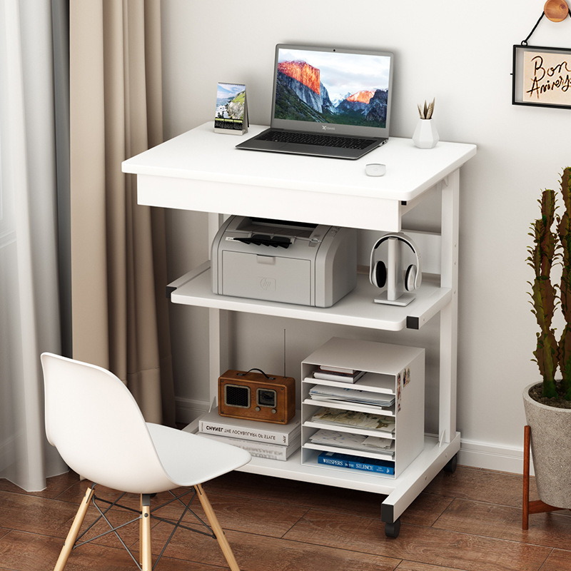 Home Laptop Table Movable Bedside Table Host Printer Integrated Table Small Apartment Study Table