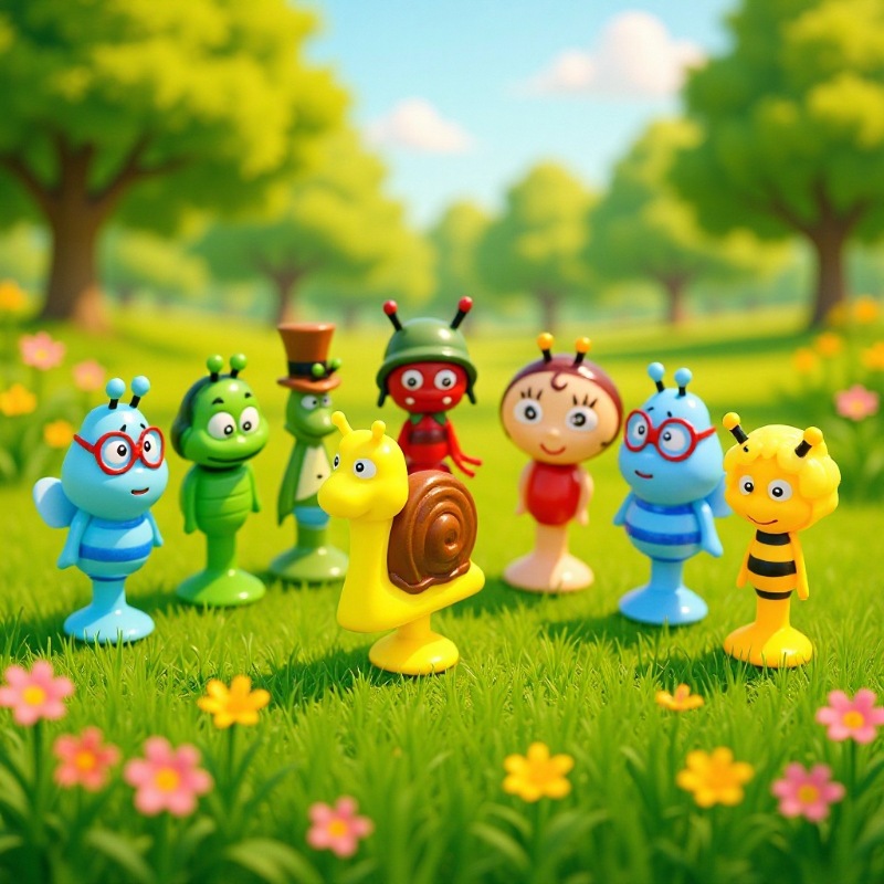 OE M迷你TPR小雕像雕塑定 制卡通玩偶公仔潮流玩具厂家昆虫蜗牛精