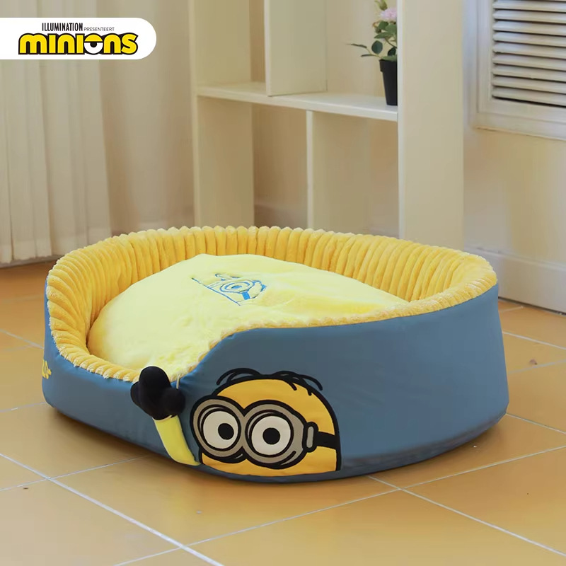 Miniones Amarillos| Stuart serie esponja cama de invierno para perros dormir mascotas invierno calentamiento perros