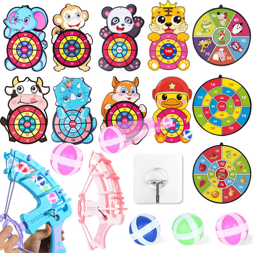 Cross-border toys children's cartoon sticky target ball suction cup dart target indoor outdoor throwing sticky ball street stall hot sale