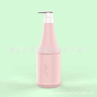 600ML锥形HDPE搭配按压式泵头洗护用品洗发水沐浴露空瓶 厂家定制