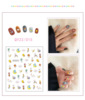 Cartoon cute nail stickers for nails, fruit oil, fake nails, South Korea, with little bears, flowered, wholesale