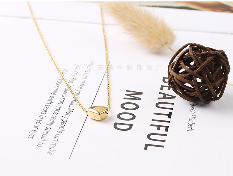 Pendant Necklace Classification Wholesale Jewelry Simple Style Heart Shape Titanium Steel Plating Pendant Necklace Cable Chain