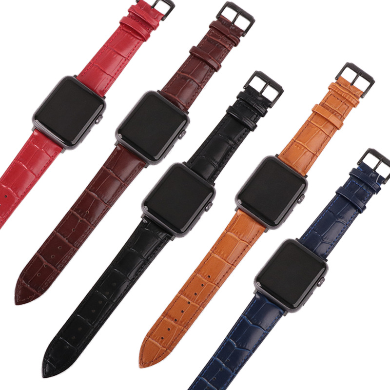 適用蘋果表帶真皮iwatch表帶 123456全系列頭層真皮表帶 廠家批發