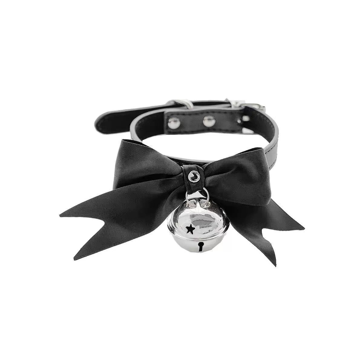 吸管少女 Sexy choker with bow, polyurethane small bell, necklace, chain for key bag 