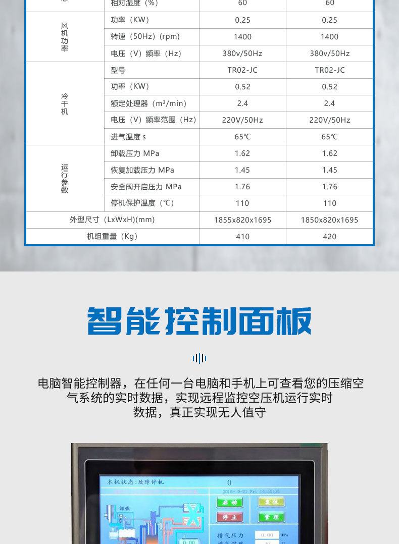 Integrated Screw Air Compressor 15KW/22KW Laser Cutting Special Screw Permanent Magnet Variable Frequency Air Compressor