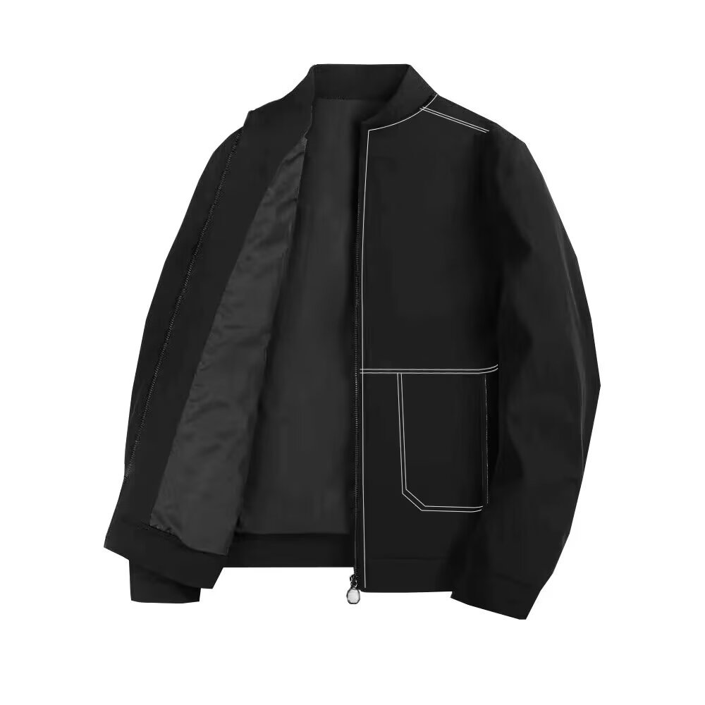Spring and Autumn New Trendy Solid Color Jacket Men's Solid Color Top Zipper Open Jacket_voghion.com