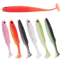 Wholesale 6.5cm/2g double-color T-tail small fish mandarin fish tilt-mouth fake bait with eyes, single-tail soft fish silicone simulation bait