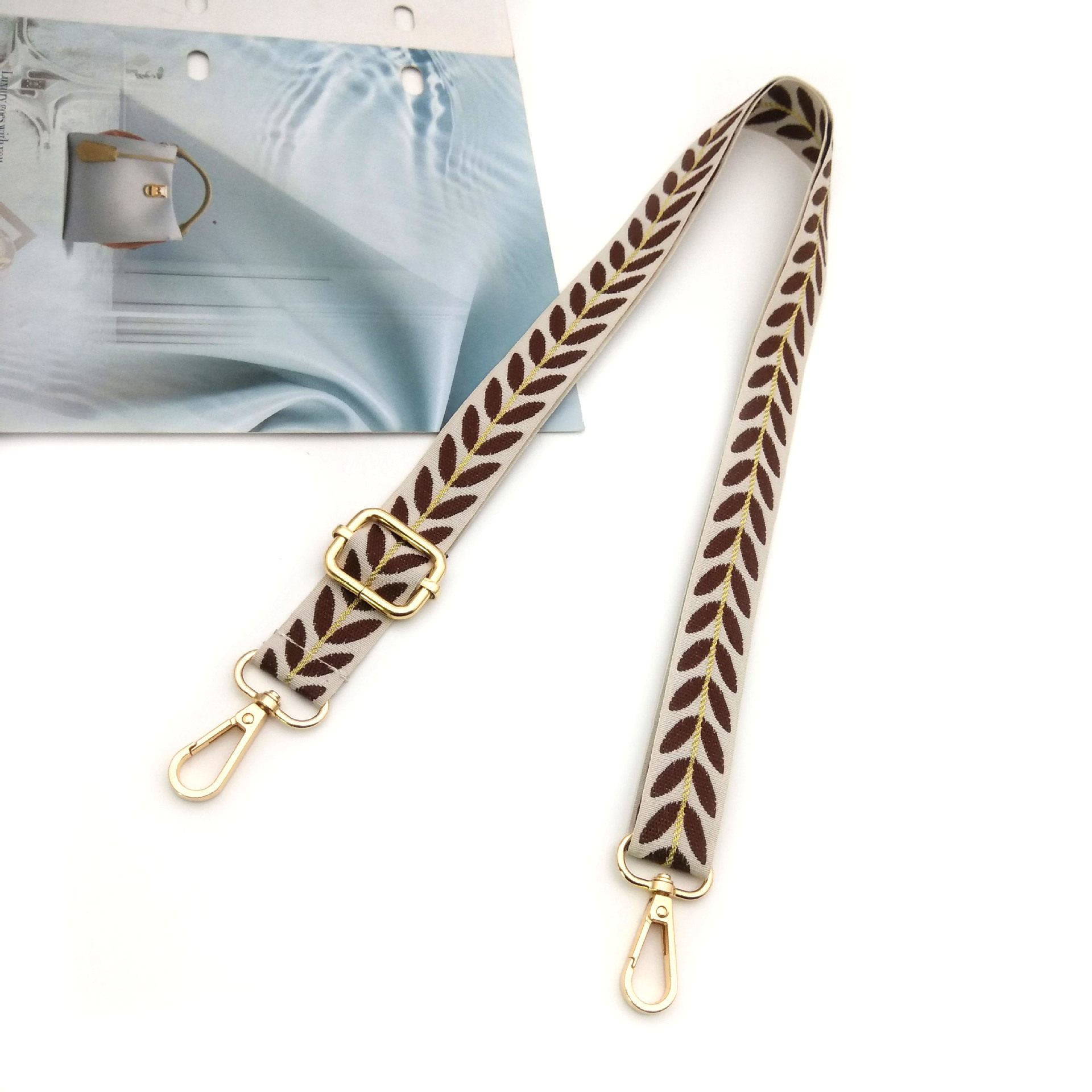 37g Weight Bag Strap Bag Accessories Type 1 Piece Quantity Holiday, Daily Occasion Polyester Material Leaf Pattern Casual Style 1 Piece Polyester Leaf Bag Strap 5