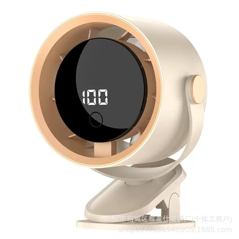 [Amazon Hot Sale] ventilador de escritorio al aire libre circulación de gran viento para el hogar visualización digital ventilador triángulo de doble propósito
