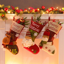 圣诞袜子礼物袋礼品盒圣诞节树装饰挂饰老人雪人麋鹿袜子创意摆件