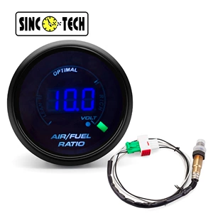 2 düymlük 52mm güzgü rəqəmsal LED mavi işıqlı hava-yanacaq nisbəti ölçən, 12V oksigen sensoru ilə
