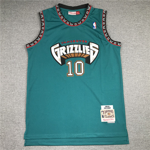 Summer men's and women's basketball uniforms Grizzlies 10# Mike Bibby retro jersey embroidered vest shorts training