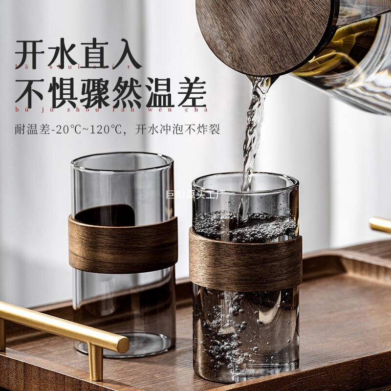 新中式耐高温玻璃喝水杯子套装家用客厅待客轻奢感泡茶具水壶|undefined