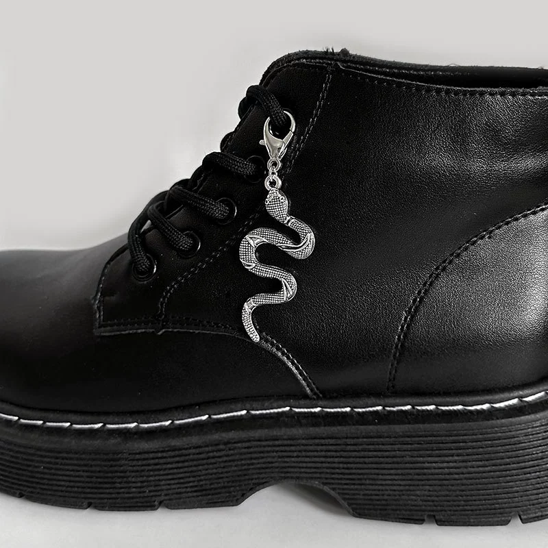Обруч для обуви (Martens) из нержавеющей стали, модный аксессуар для обуви, дизайны черепа/скелета и змея