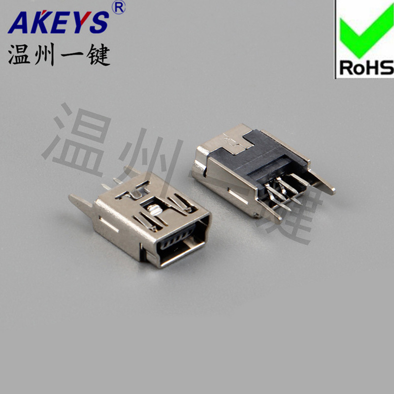 Mini USB socket USB socket 5p mini5P vertical 180 degree straight/bent pin connector plug