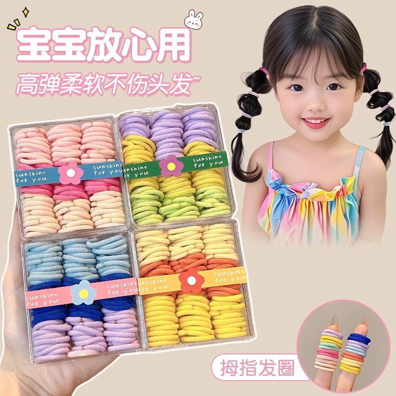 Anillo de pelo de pulgar de dopamina de color para niños niñas corda de caballo de alta elasticidad y durabilidad no daña tocado de cabello