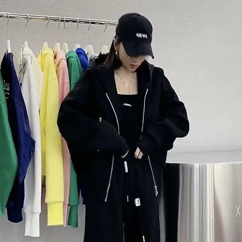 胖MM特大码休闲运动套装女秋冬季宽松显瘦高腰束脚裤连帽时尚2件|undefined