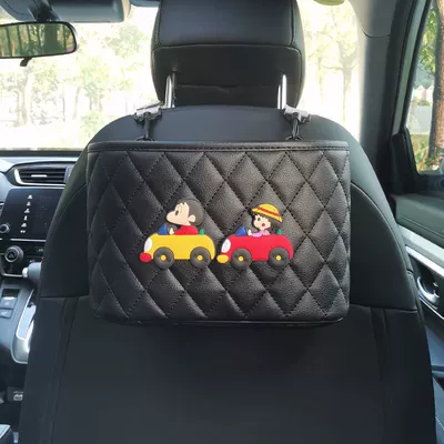 Box Storage Bag Trash Can: Car storage bag/box - driving-boys-and-girls-black-storage-pocket