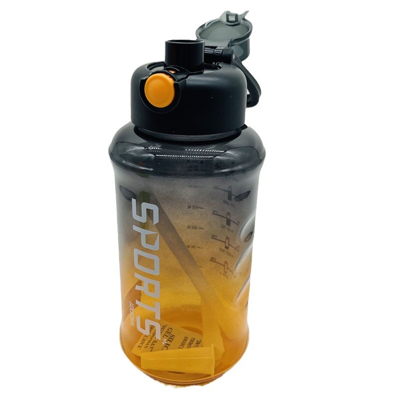 Weilong taza de plástico nuevo gradiente de color de gran capacidad taza de plástico al aire libre sitio de construcción espacio taza portátil mango paja taza